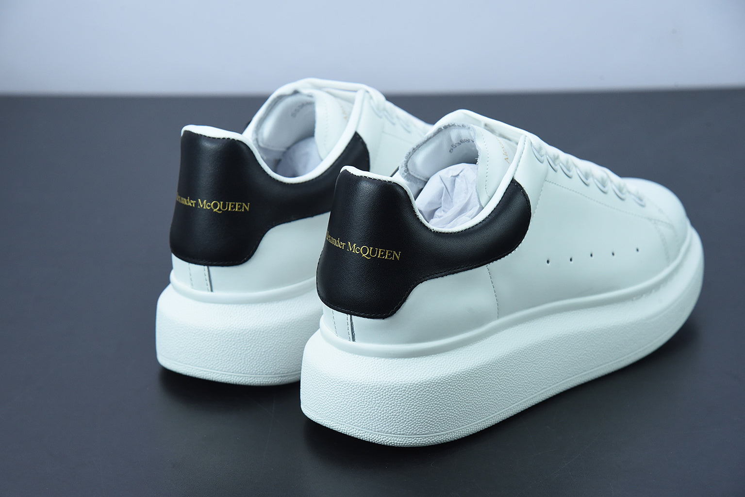 Alexander McQueen White/Black Leather