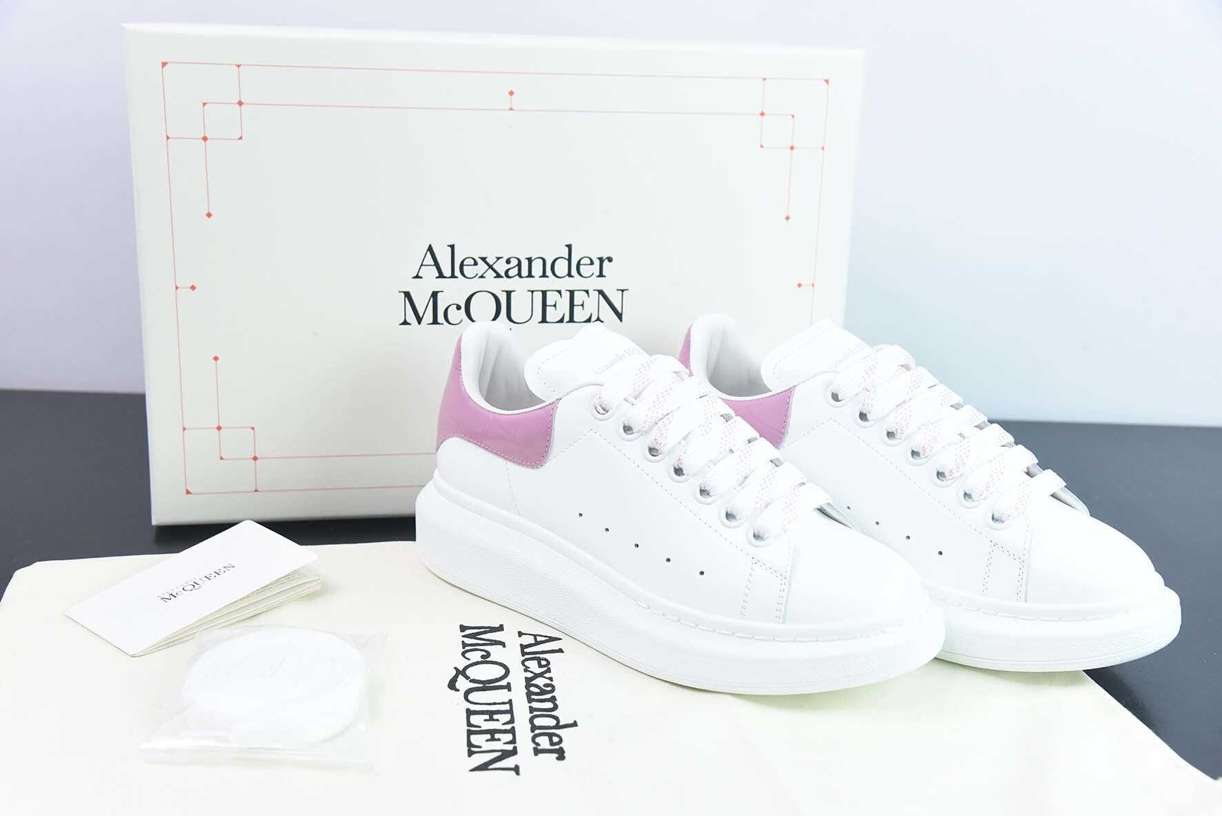 Alexander McQueen White/Pink Crocodile