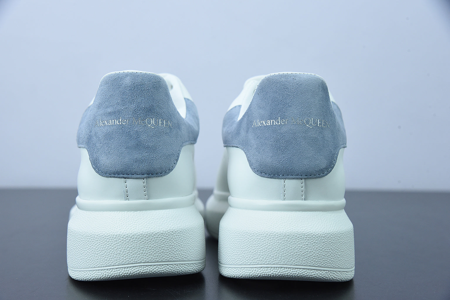 Alexander McQueen White/Sky Gray Suede