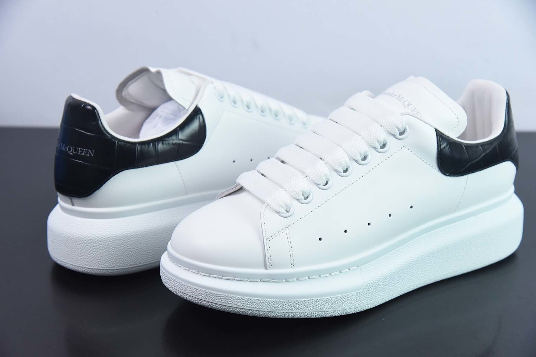Alexander McQueen White/Black Crocodile