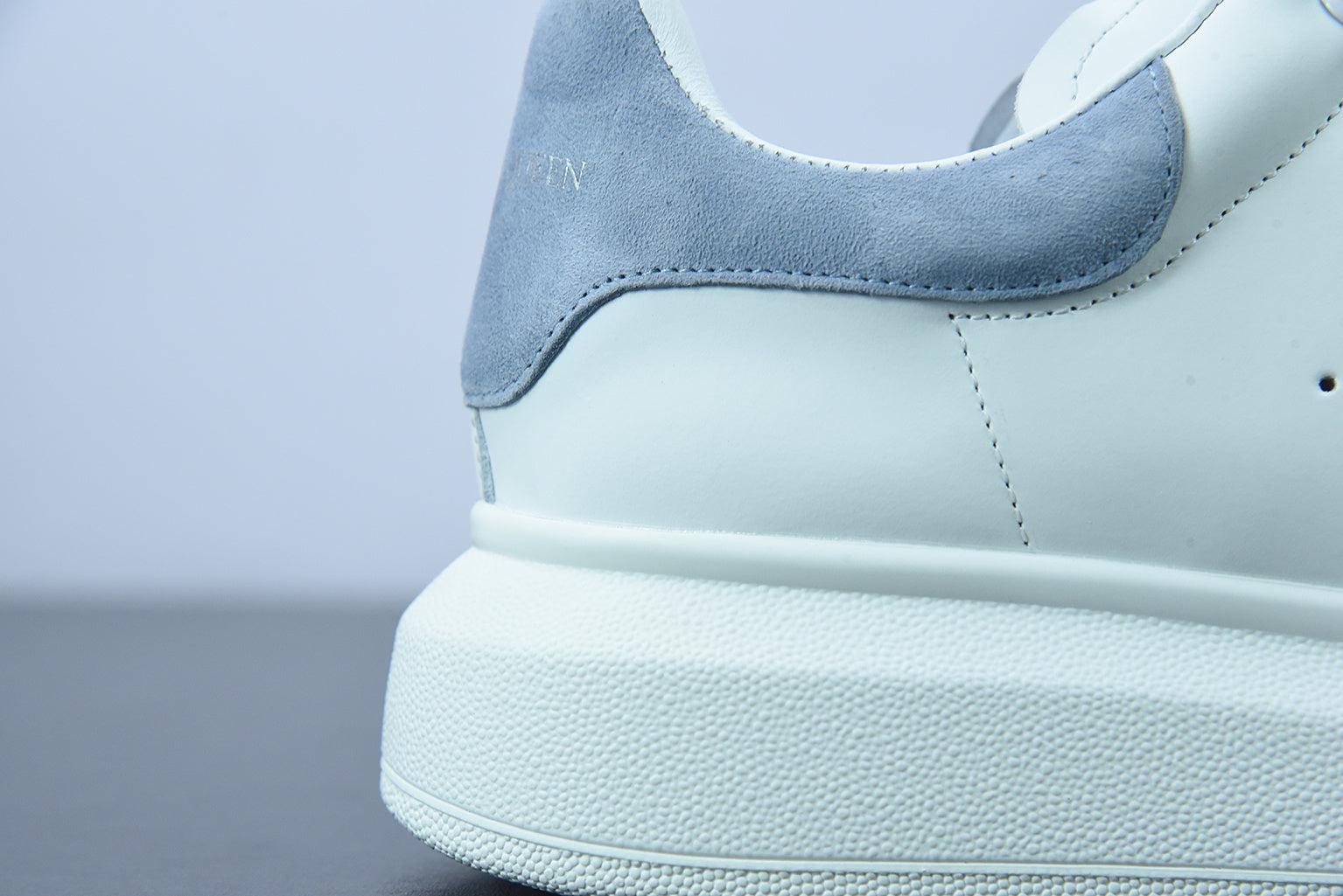 Alexander McQueen White/Sky Gray Suede