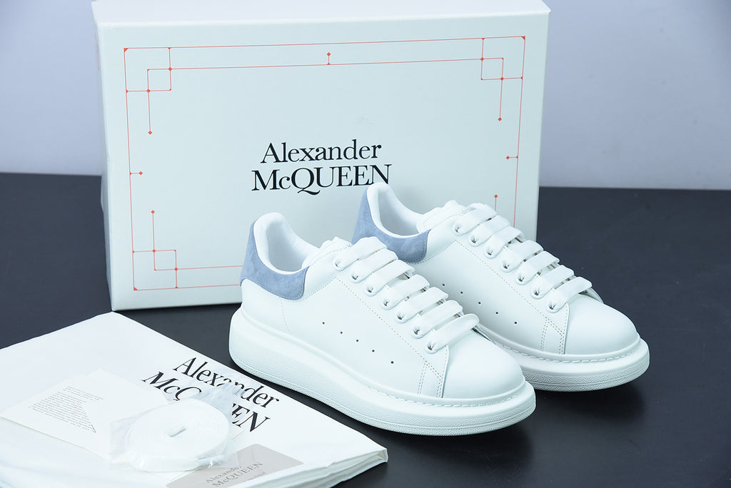 Alexander McQueen White/Sky Gray Suede
