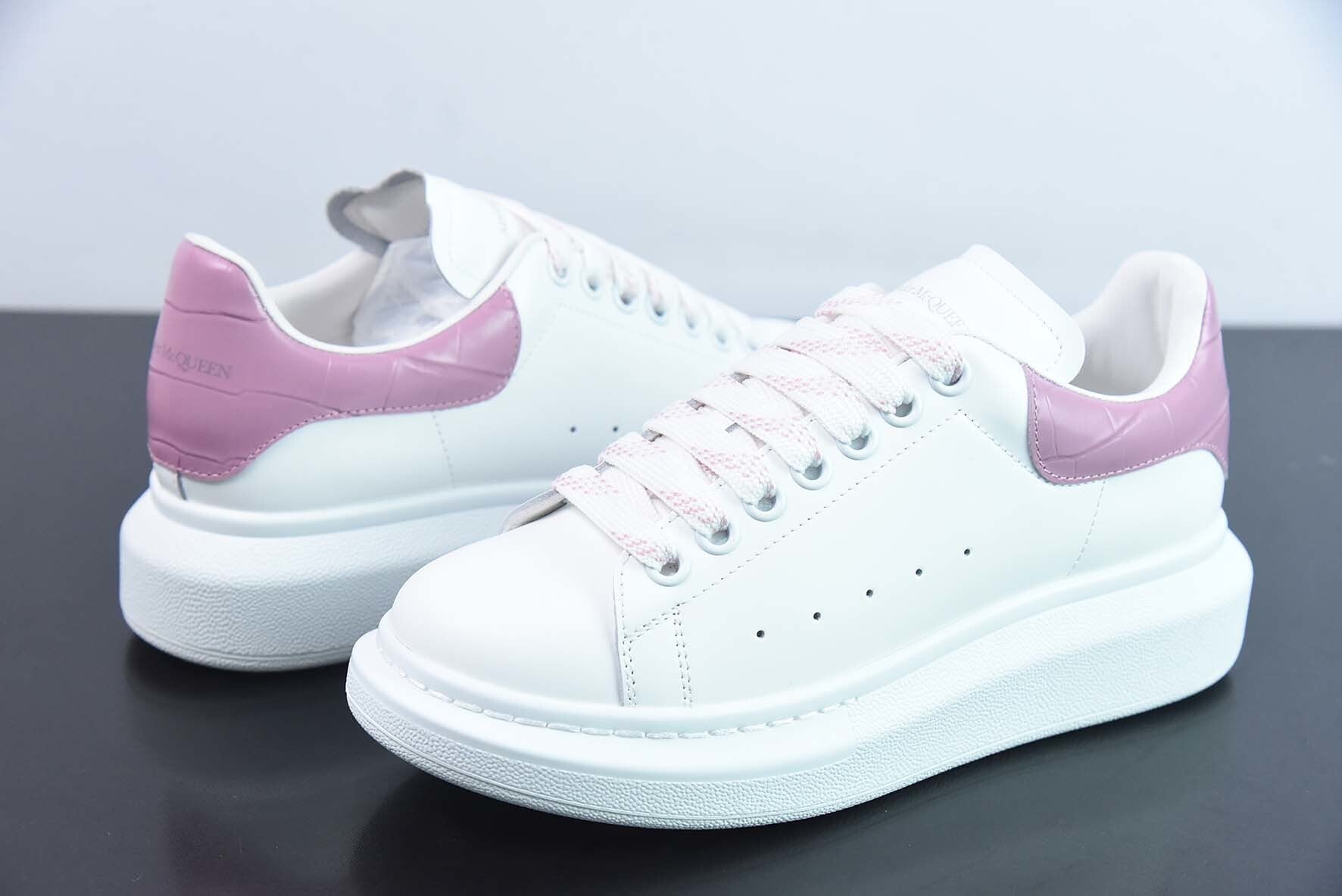 Alexander McQueen White/Pink Crocodile