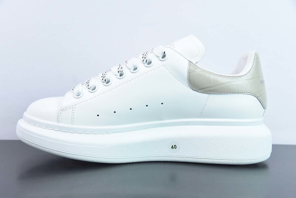 Alexander McQueen White/Beige Crocodile