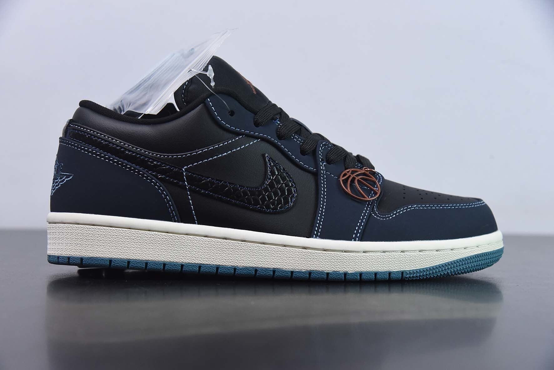 Jordan 1 Low Dark Obsidian Snakeskin