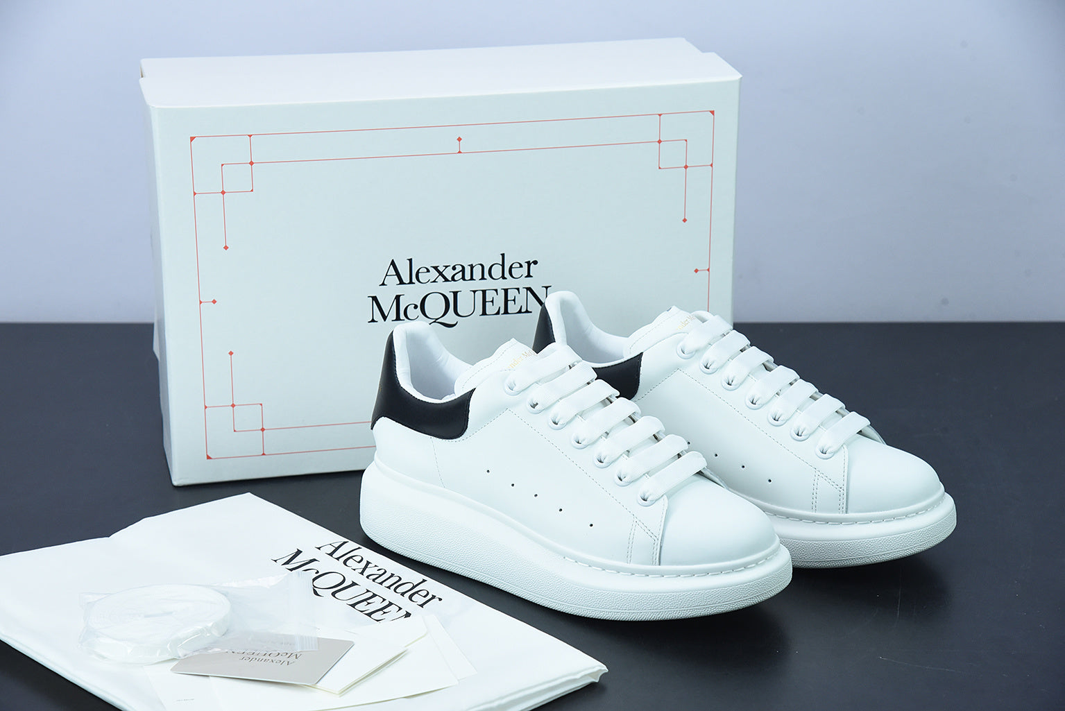 Alexander McQueen White/Black Leather