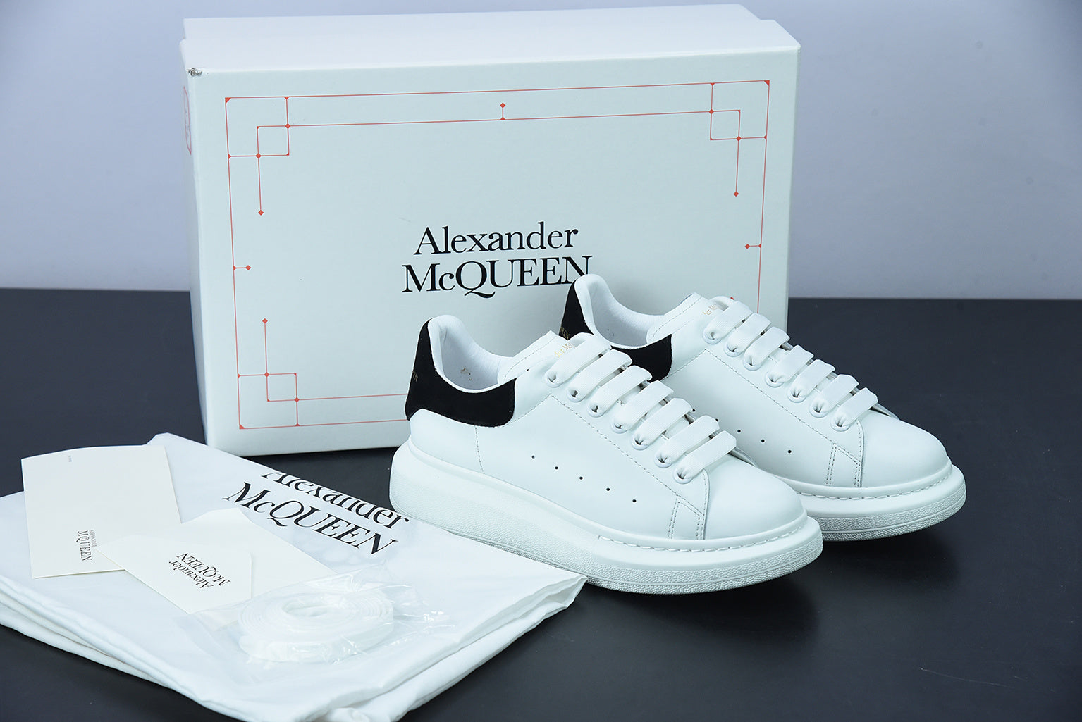 Alexander McQueen White/Black Suede