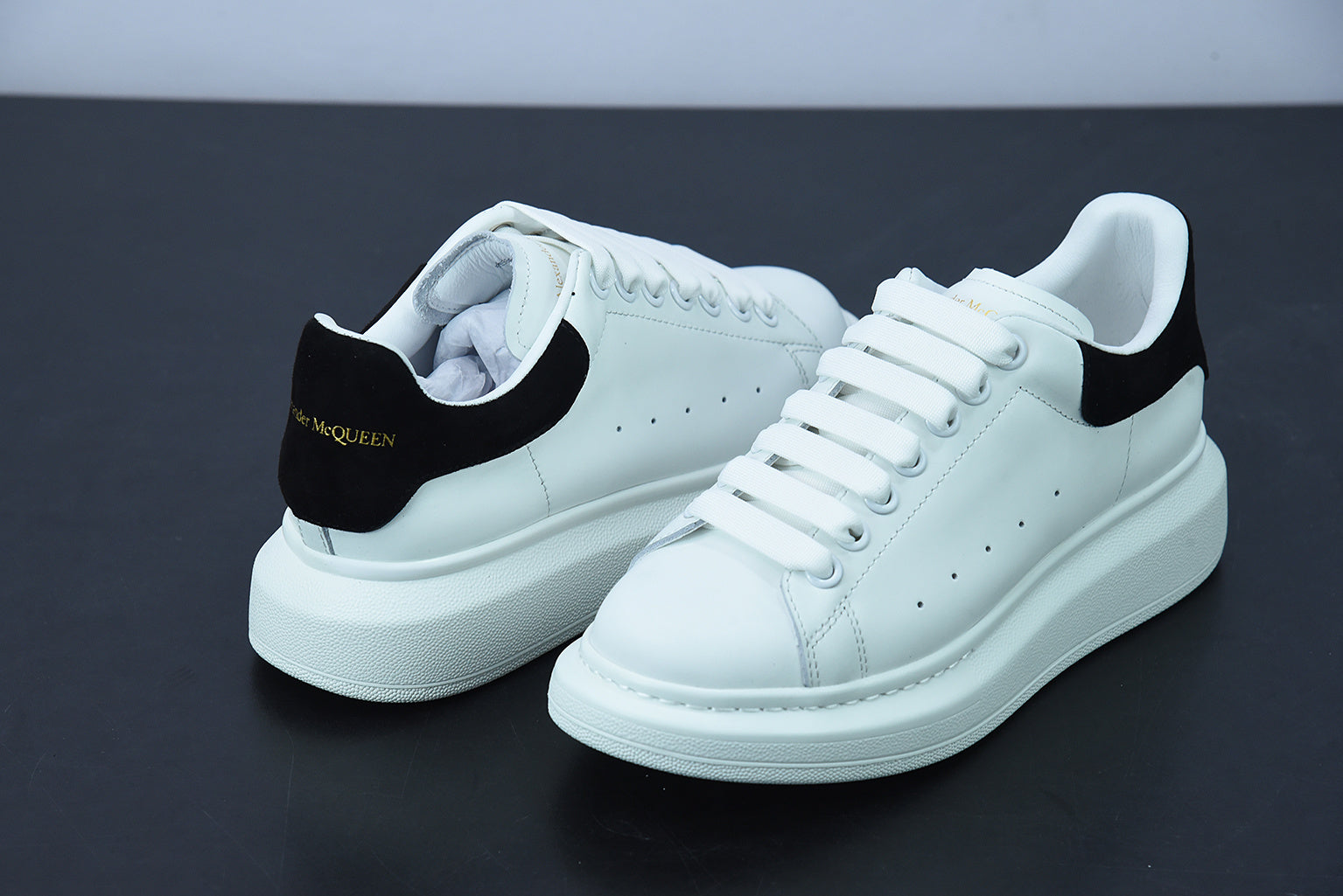 Alexander McQueen White/Black Suede