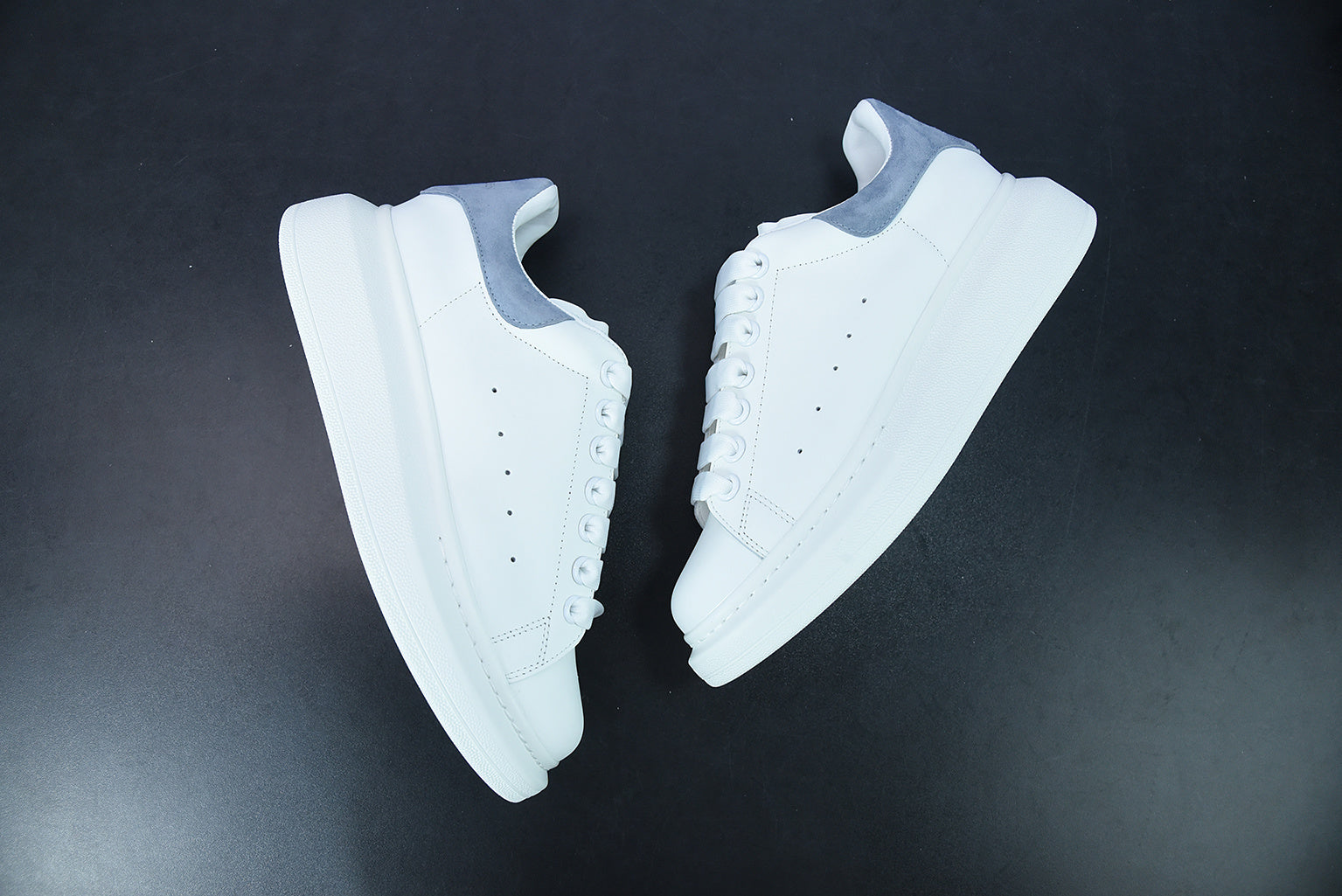 Alexander McQueen White/Sky Gray Suede