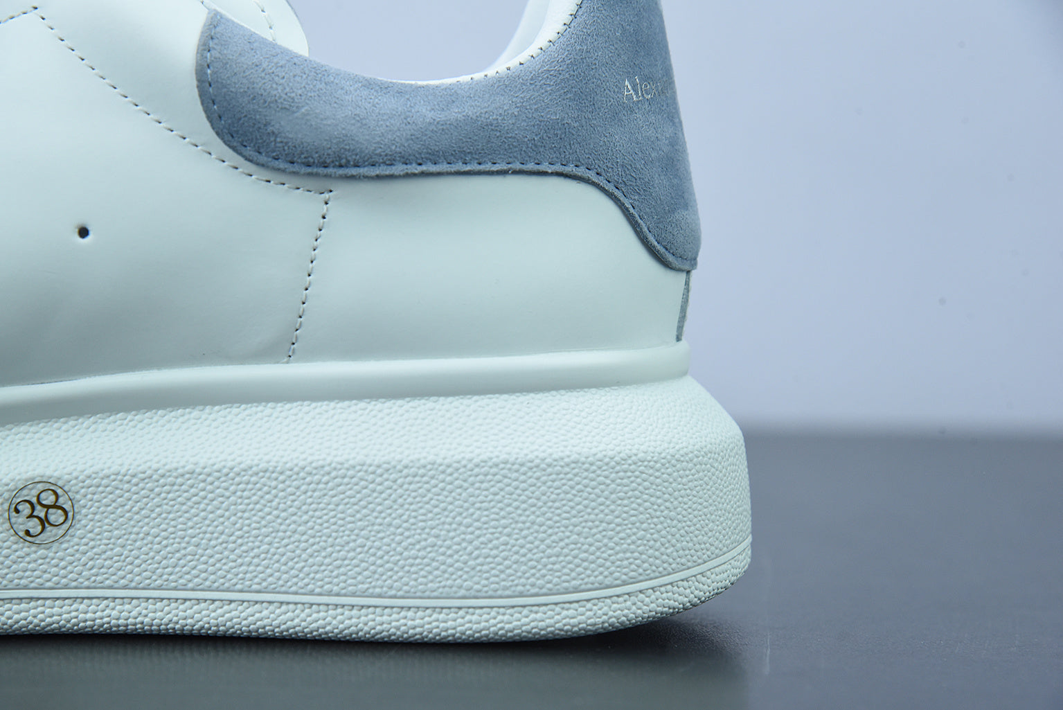 Alexander McQueen White/Sky Gray Suede