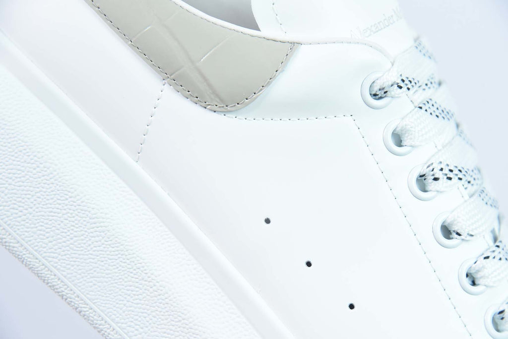 Alexander McQueen White/Beige Crocodile