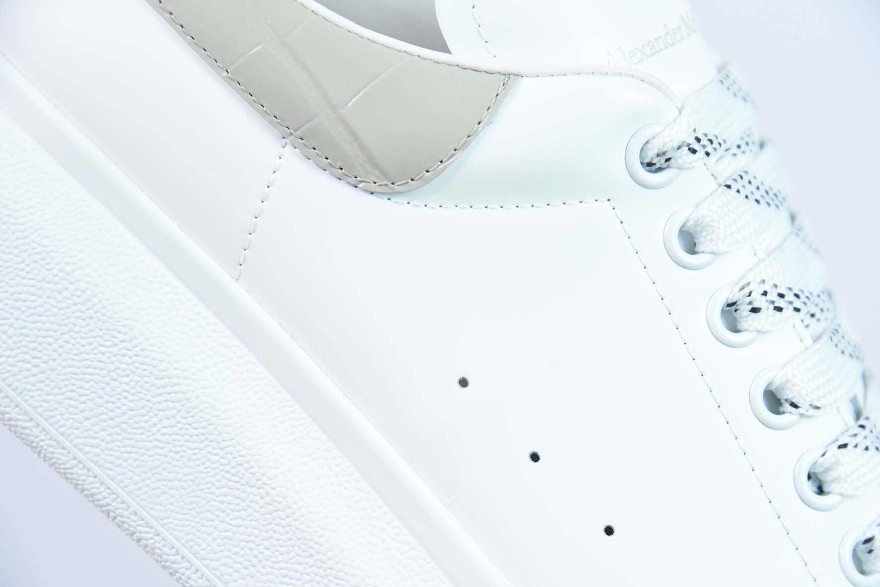 Alexander McQueen White/Beige Crocodile