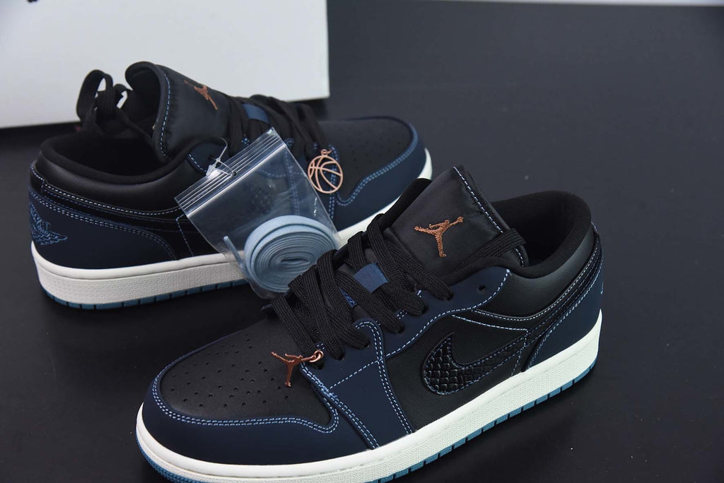 Jordan 1 Low Dark Obsidian Snakeskin