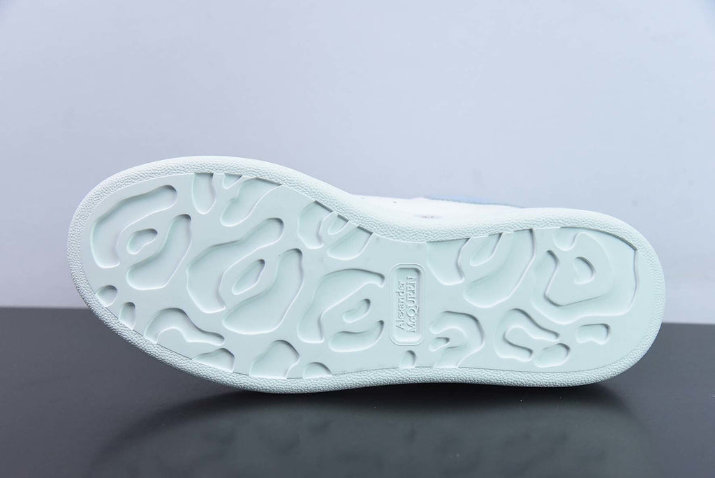 Alexander McQueen White/Sky Blue Crocodile