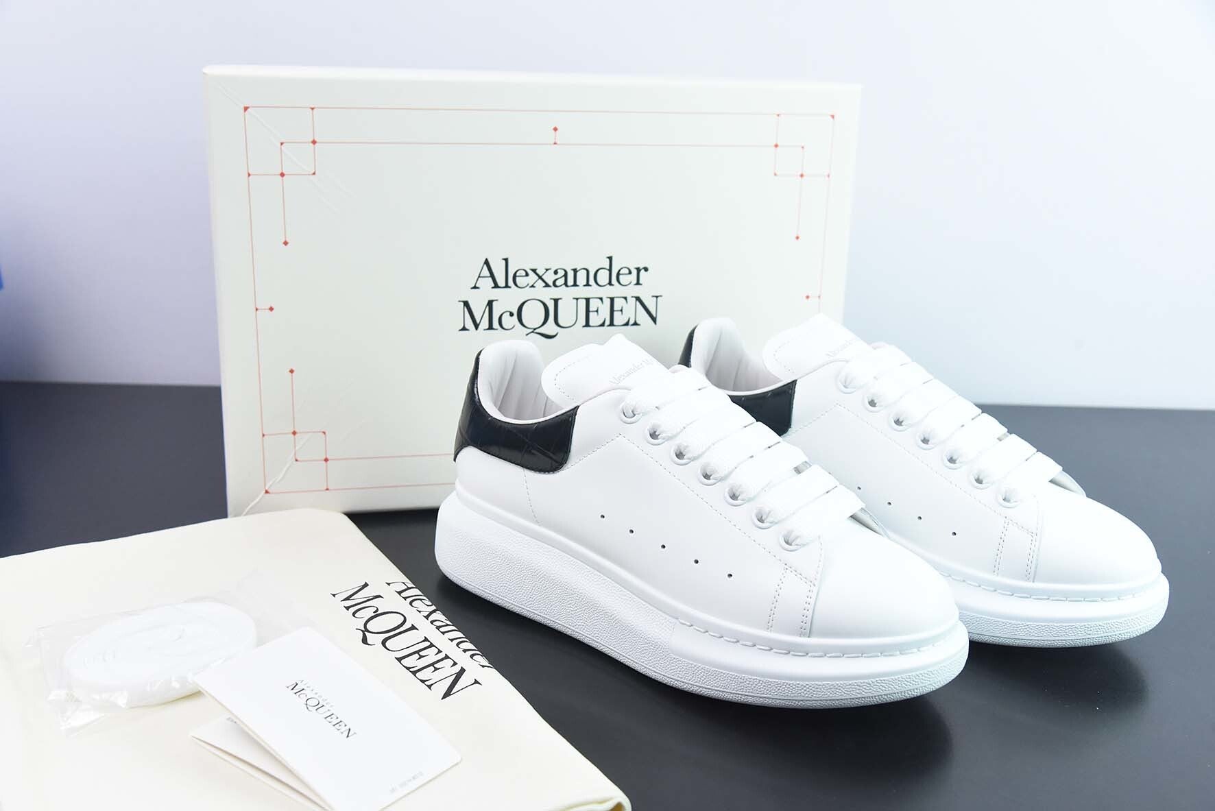 Alexander McQueen White/Black Crocodile